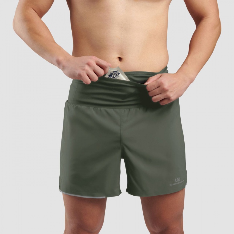 Dark Camo Green Ultimate Direction Velum Short | EXLK-27053