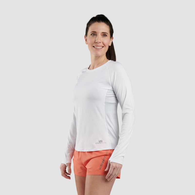 White Ultimate Direction Cirriform Long Sleeve | SXEC-57830