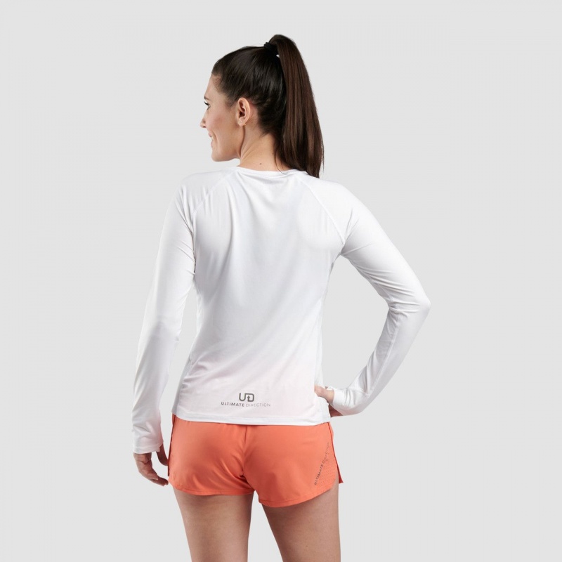 White Ultimate Direction Cirriform Long Sleeve | SXEC-57830